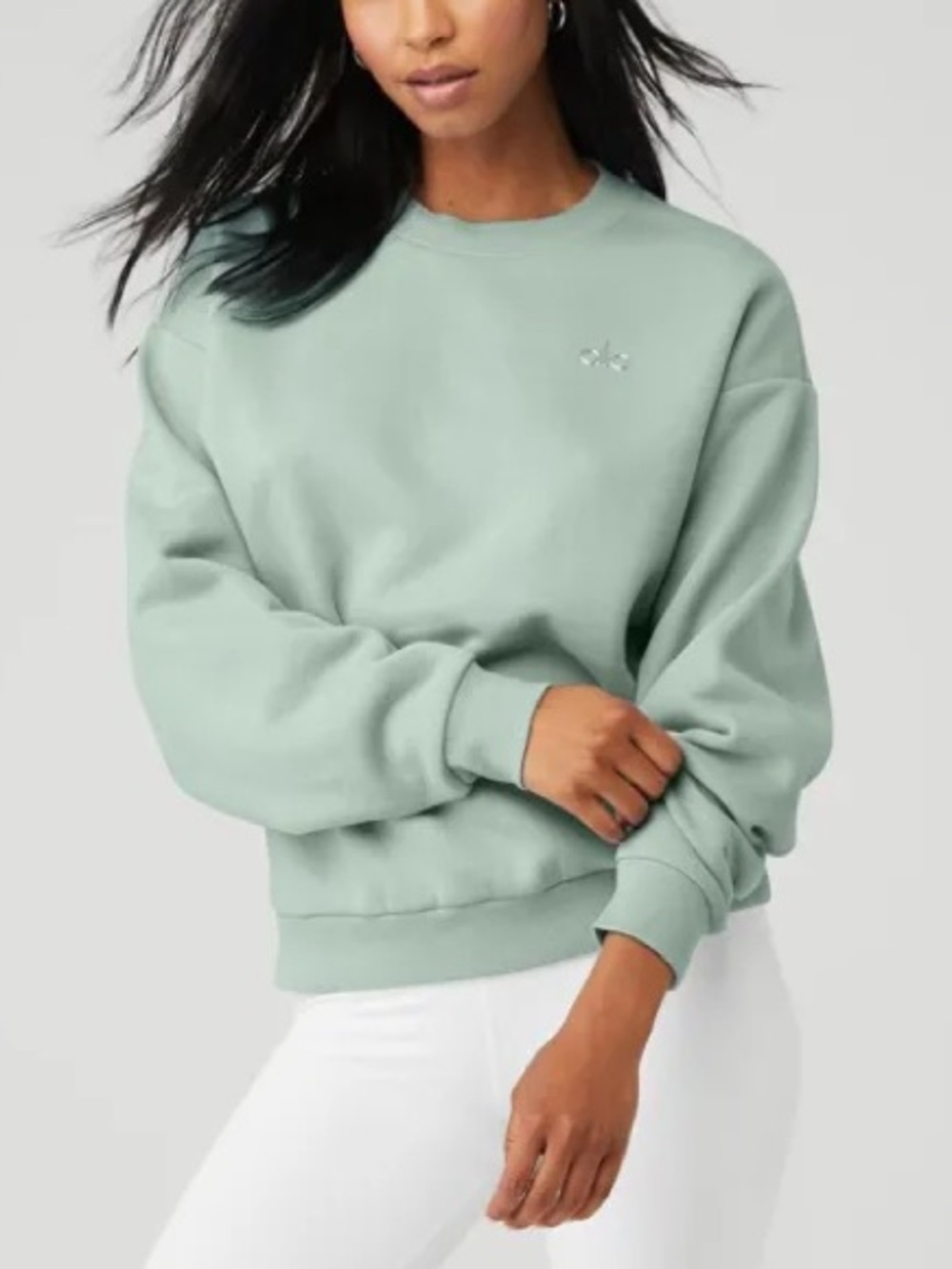 NWT ALO Yoga Accolade Crew Neck Pullover in Icy Sage - XXL